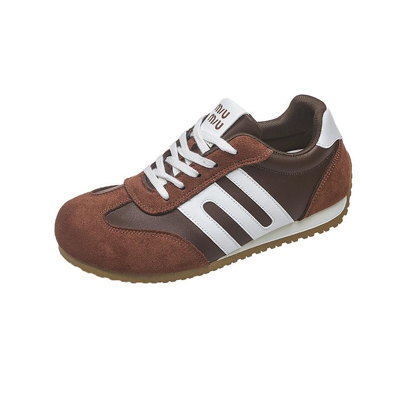 

Forrest Gump shoes women s shoes 2025 new spring and autumn popular flat-bottomed leisure sports moral training shoes women s small white board shoes 35 коричневый