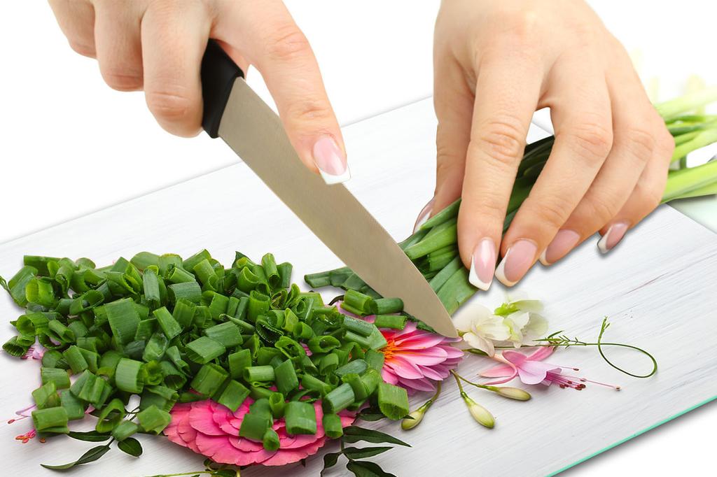 Glass Plate Cutting Board 52X40 Flowers