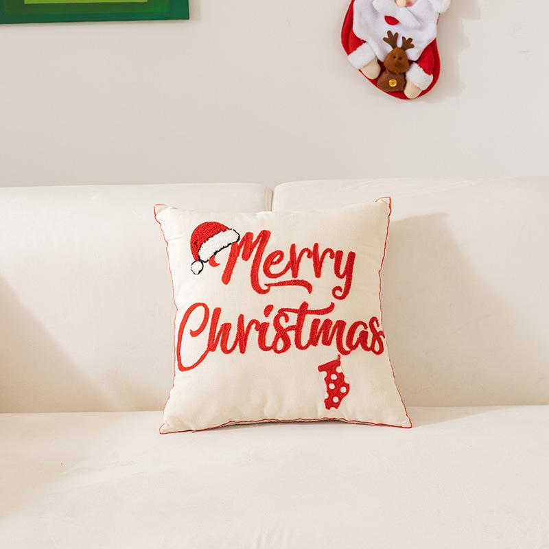 

Chenille Embroidered Christmas Pillowcase - Holiday Decor Sofa Cushion Cover 45*45cm (Pillowcase + Pillow insert)