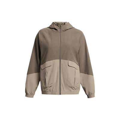 ArmourSport Καρго Φαρδιά Κουκούλα Colorblock Ζακέτα με Πεσμένα Ώμους Γυναικείες Ζακέτες Ανοιχτό Καφέ 1382699-200