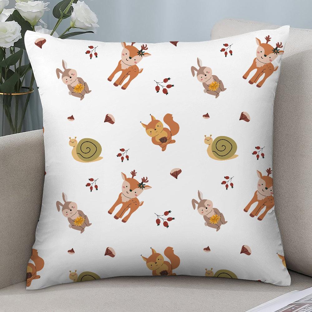 Forest Animals Printed Pillow Case 3D Print Polyester Fiber 40*40 cm Home Sofa Throw Pillow Cover Decoration Festival Gift