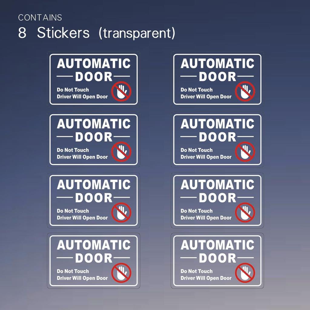 8 Pieces Automatic Door Driver Will Open Door Stickers for Cars, Transparent,3.5inx2in