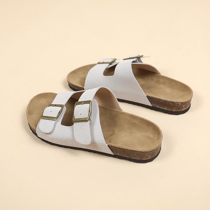 Flat Slippers For Women  New Luxury Men Indoor Bottom Non Slip Cork Slippers Women's Beach Outdoor Home Flip Flops Sandals