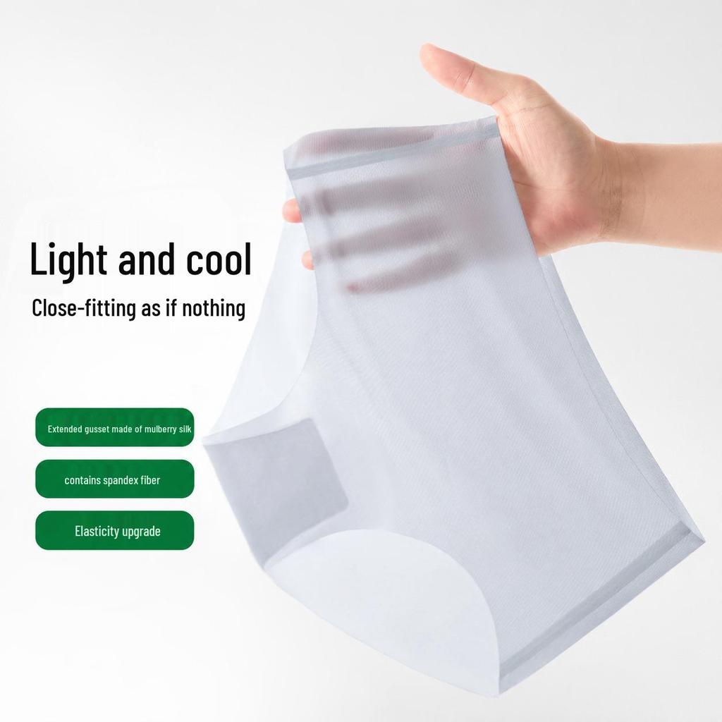 Cooling Ice Silk Seamless Women's Quick-Dry Ultra-Thin Breathable Antibacterial Triangle Briefs