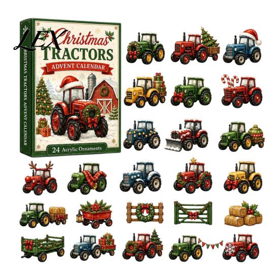 Kids Holiday Surprise Gift Transportation Vehicles Advent Calendar 2026 for Kids, 24 Day Christmas Countdown Set with Collectible Acrylic Mini Vehicle