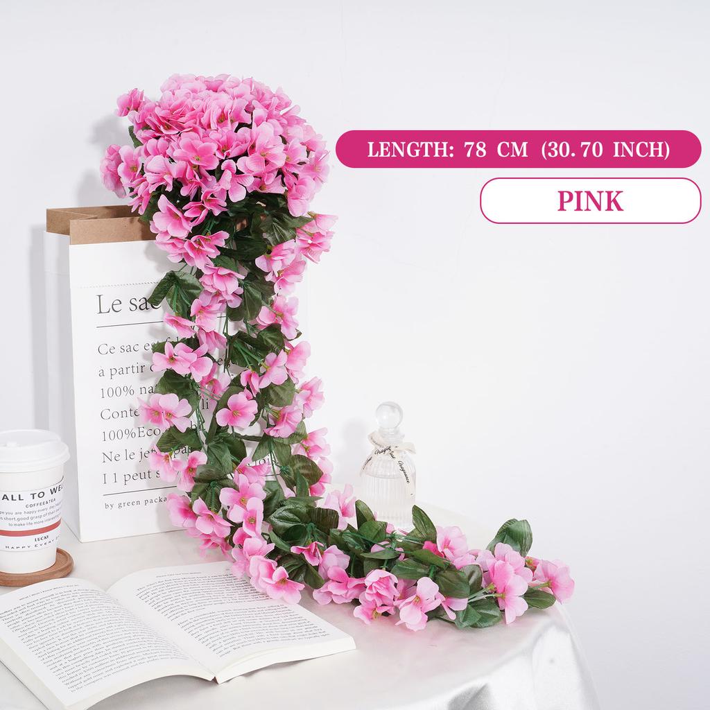 Violets Artificial Flower Rattan Fake Plant Vine Decoration Wall Hanging Roses Flowers for Home Wed Party interior outdoor Decor