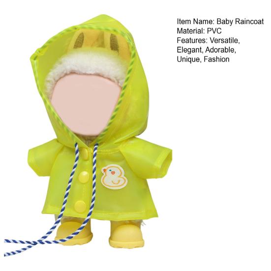 Doll Raincoat Set for 17cm La Bubu Waterproof Cape Boots Fashion Doll Outfit Doll Wardrobe Essentials