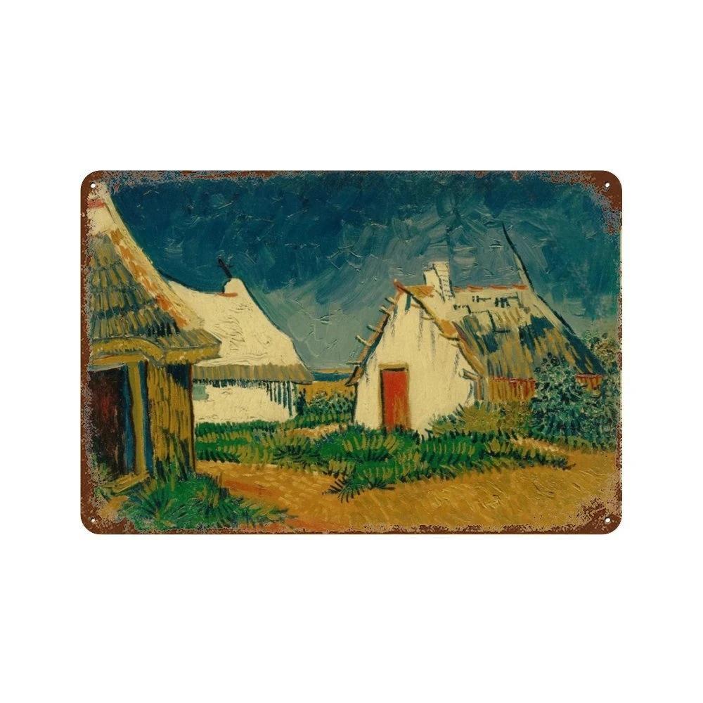 Affiche de Collection de Peintures à l'Huile Célèbres Vintage Décorative Van Gogh Plaque Métallique en Étain Pour Atelier Pièce de Maison Décoration Murale Artistique