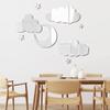 8pcs/setMoon Stars Clouds Mirror Wall Stickers Home Bedroom Living Room Dining Room Acrylic Decorative Wall Stickers