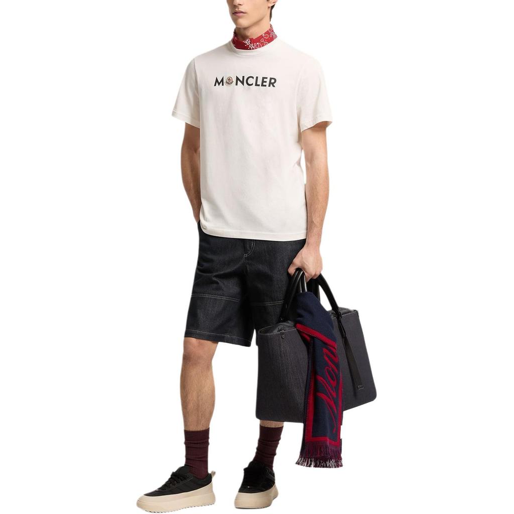 Moncler Round Neck Letter Solid Color T-Shirt Men tops L20918C0005189B8Q034