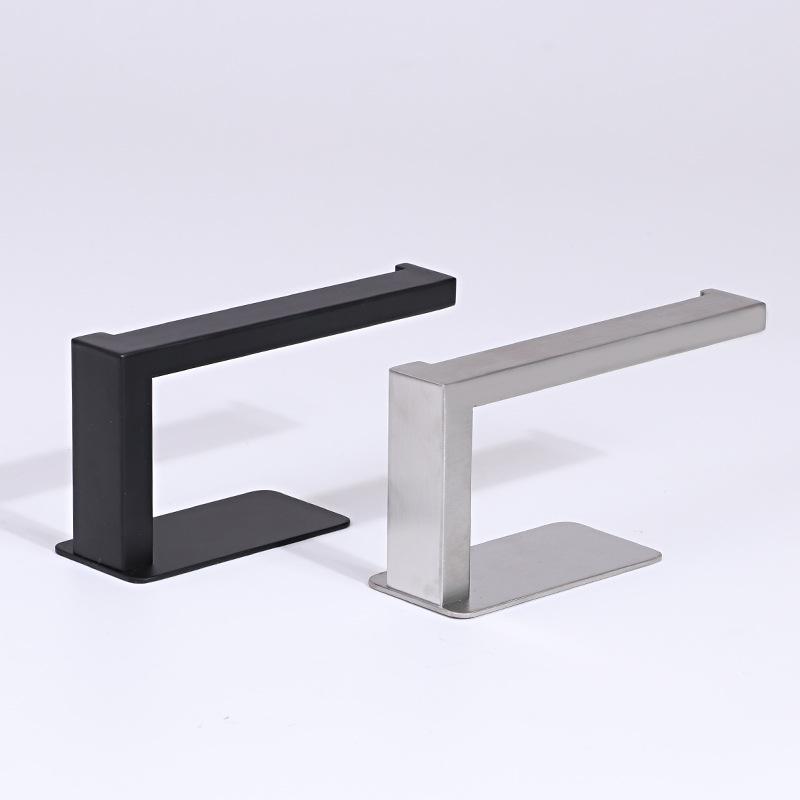 

Полезный держатель для туалетной бумаги из нержавеющей стали, самоклеящаяся подставка для рулонов салфеток, серебристо-черный, без сверления, аксессуары для ванной комнаты, для дома и отеля