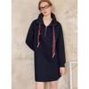 ELLE Embroidered Silk Scarf Sweatshirt Dress