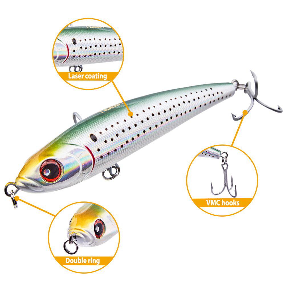5 Leurres De Pêche Topwater Senvenelec - Appâts Minnow Bioniques - Pour Truite, Perche, Brochet