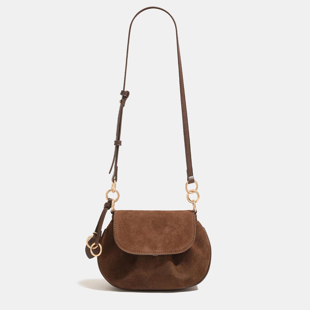 Small Bag, Women's Retro Flip Style Single Shoulder Armpit Bag, High-end Suede Crossbody Pig Bag