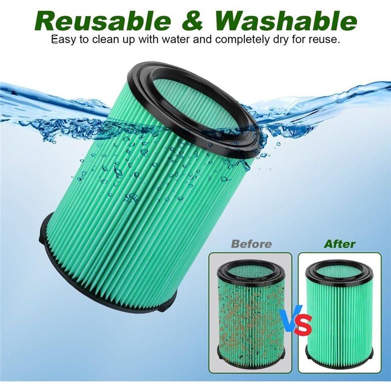 A02V-VF6000 Replacement Filters For 5- 20-Gallon Wet/Dry Vacuums And 6- 9-Gallon Husky Vacuum Cleaners