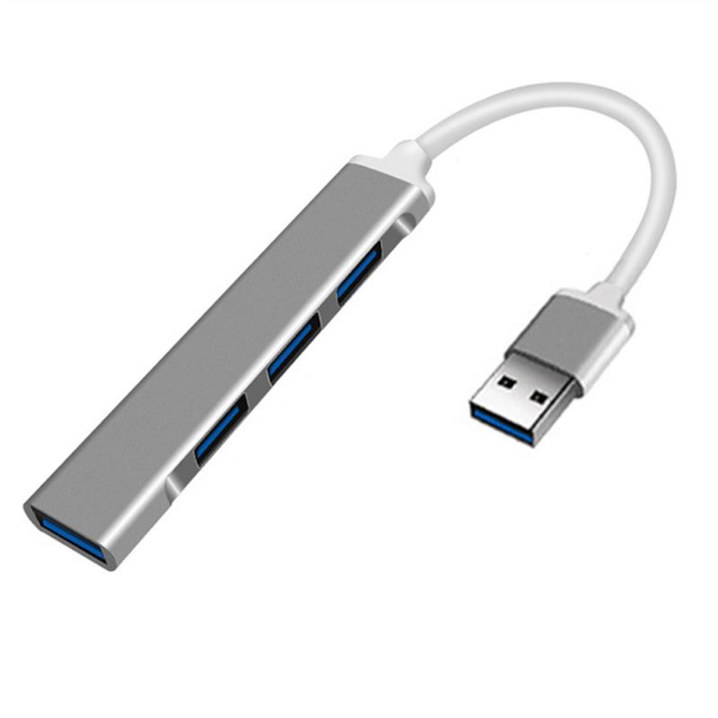 Universal Hub For Computers & Car 4-Port Usb30 Ultra-Mini Aluminum Alloy Gray