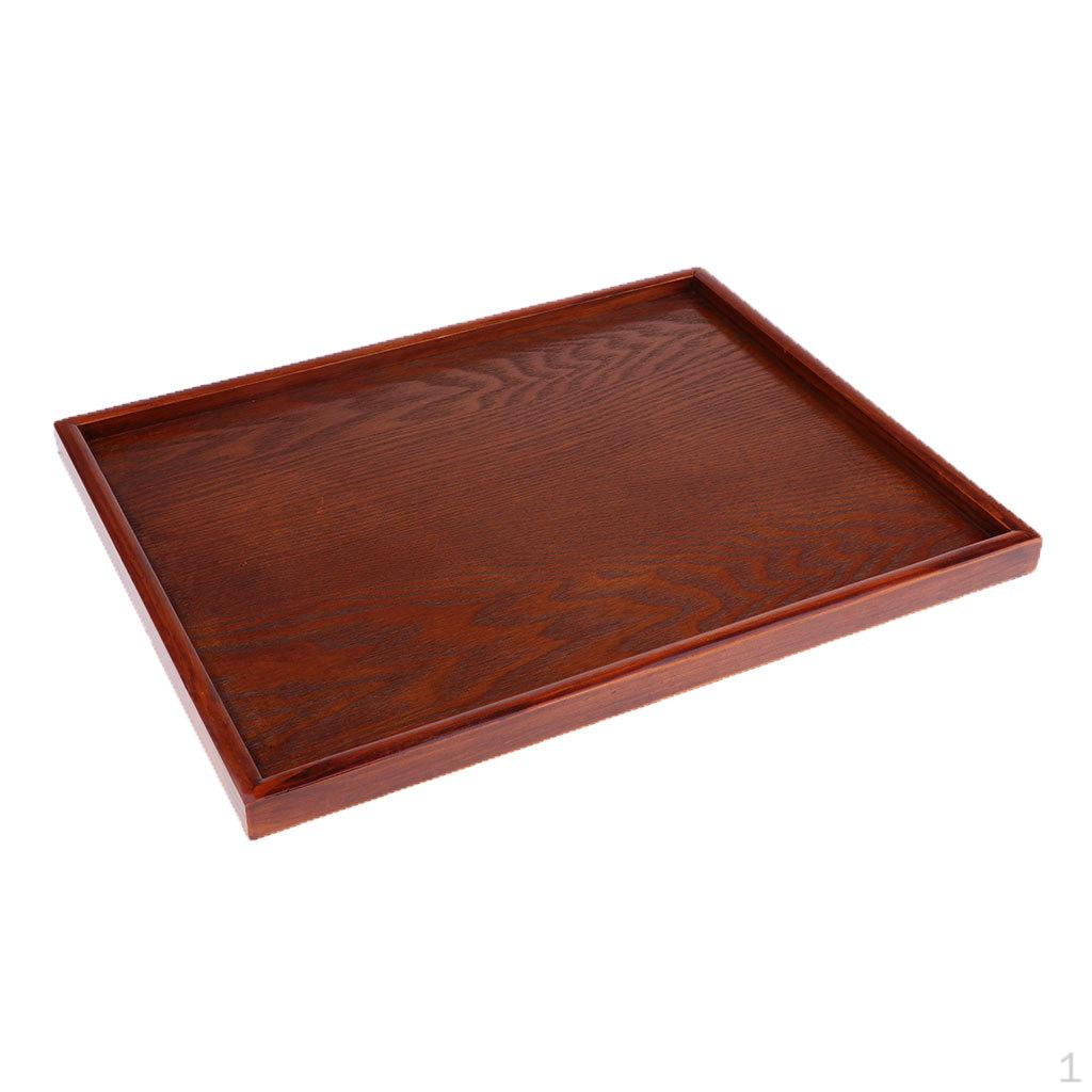 Decorative Wooden Tray (Color Brown / Black, Round Rectangular Shape for Selection)
