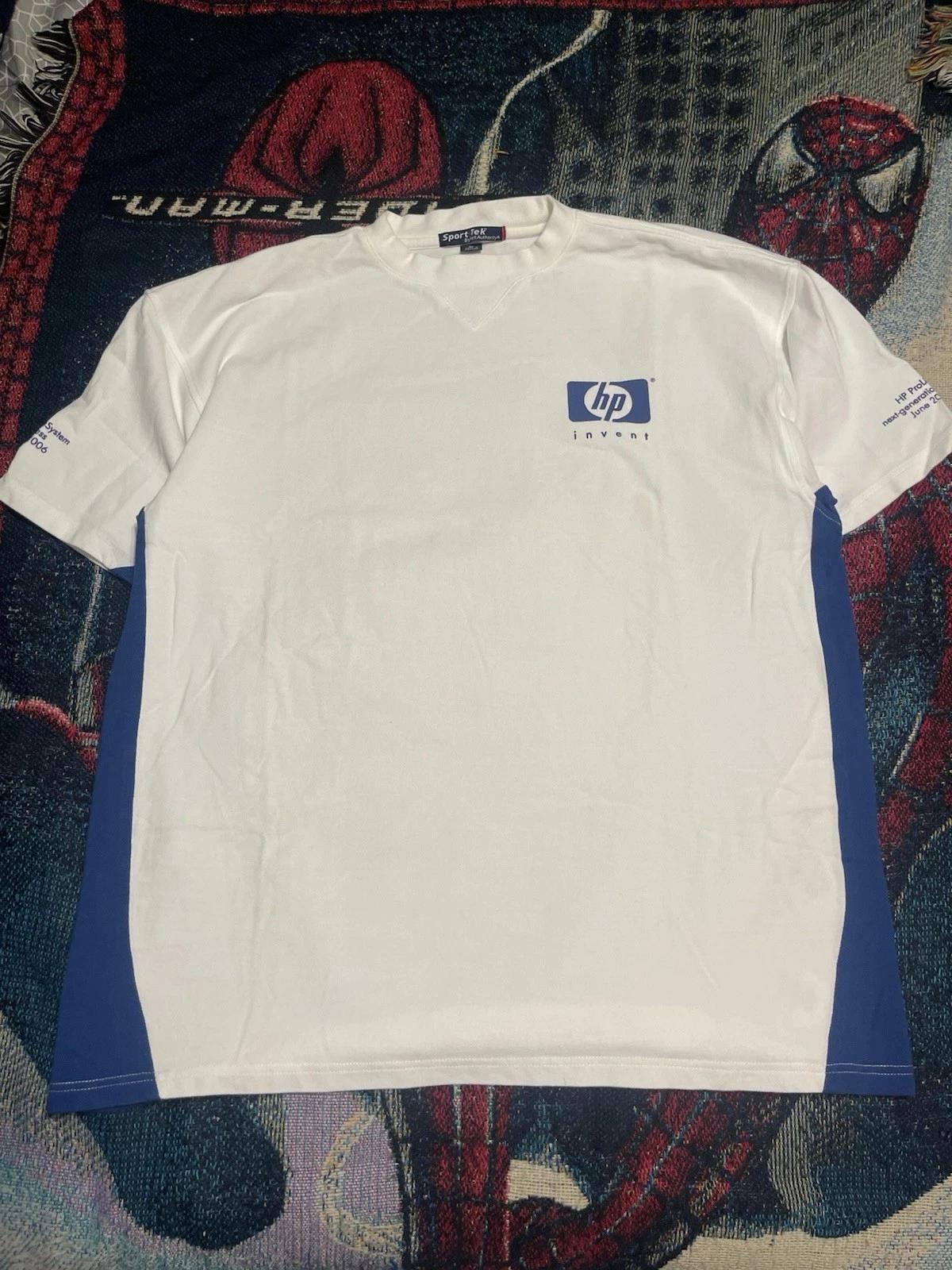 

Vintage 90s Hewlett Packard HP Sport Tek Shirt Men s XL Rugby Style Tech Tee CPU 2XL