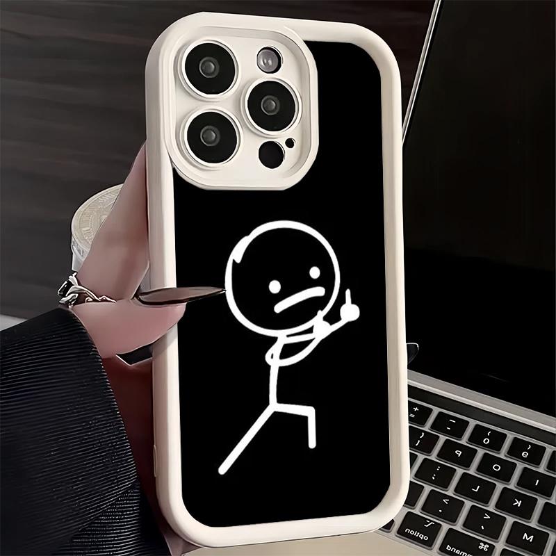 Phone Case for iPhone 17 Air 16E 15 16 Pro Max Funny Stickman Matchman Cover 14 Plus 13 12 Mini Soft Shell Silicone Fundas