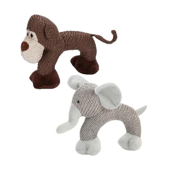 Plush Dog Chew Toy Squeaky Linen Stuffed Animals Interactive Puppy Teething Toy for Small And Medium Dogs Teeth Cleaning