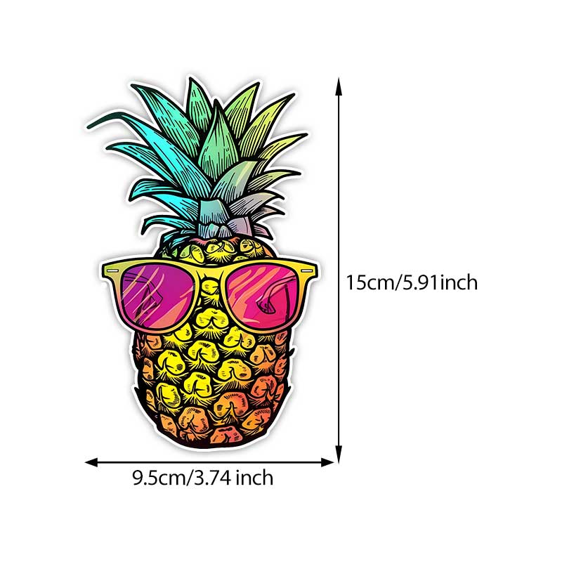 

Car Sticker Pineapple With Sunglasses Sticker Waterproof Vinyl Decal on Bumper Rear Window Laptop Self-adhesive Decal For Car Accessories TM371 A-15cm Longest Side