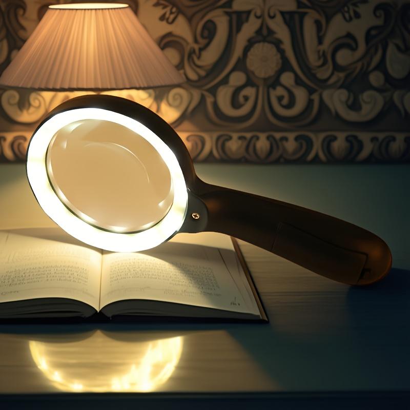 10X Handheld Large Reading Magnifying Glass with 12 LED Lights, Suitable for the Elderly, Maintenance, Coins, the Elderly Reading Magnifying Glass