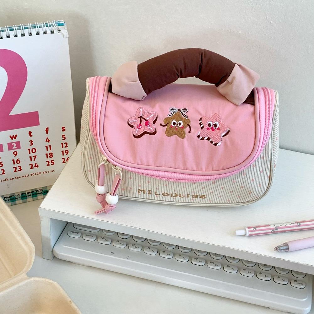 Portable Dopamine Color Pencil Case Multi-functional Large-capacity Stationery Pouch Stationery Storage Bag Students Gift