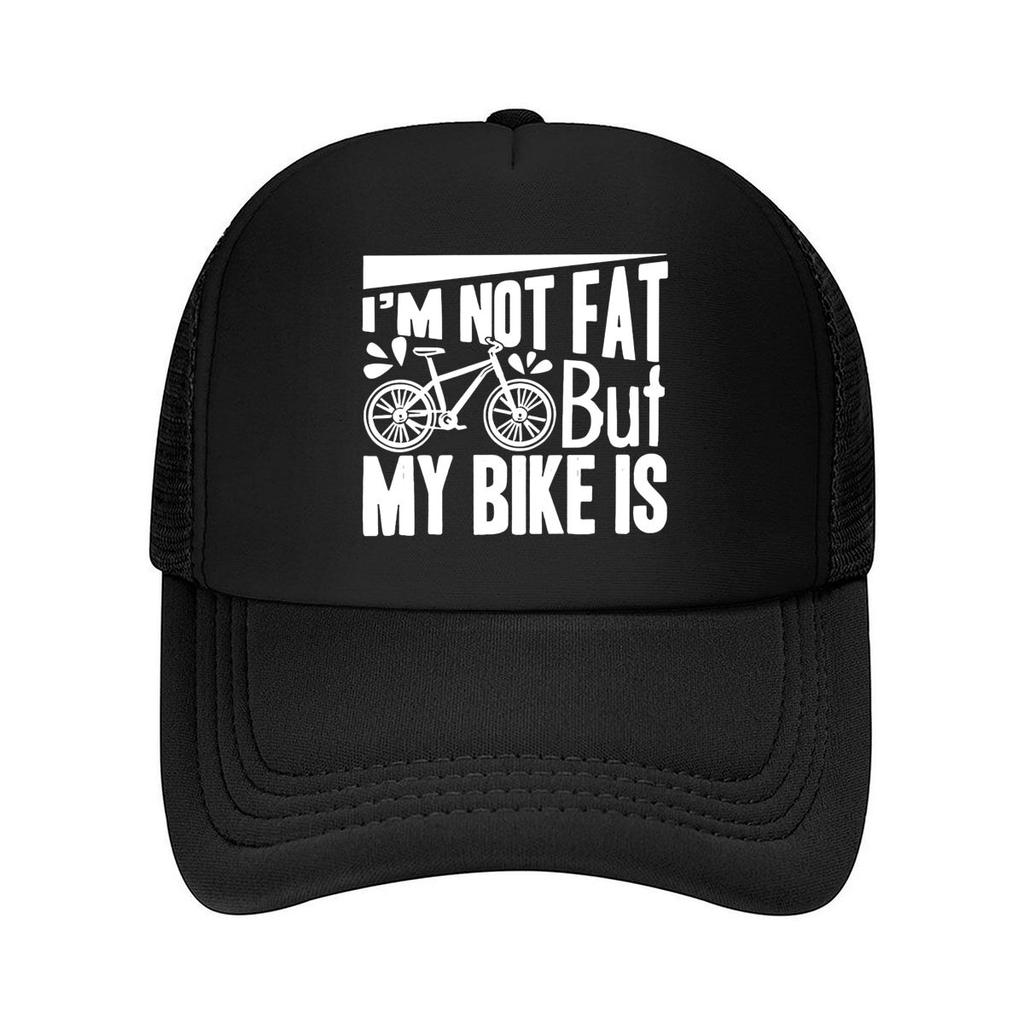 Im Not Fat But My Bike Is Text Mesh Baseball Cap Casual Hat Outdoor  For Womens Unisex FeUnisex
