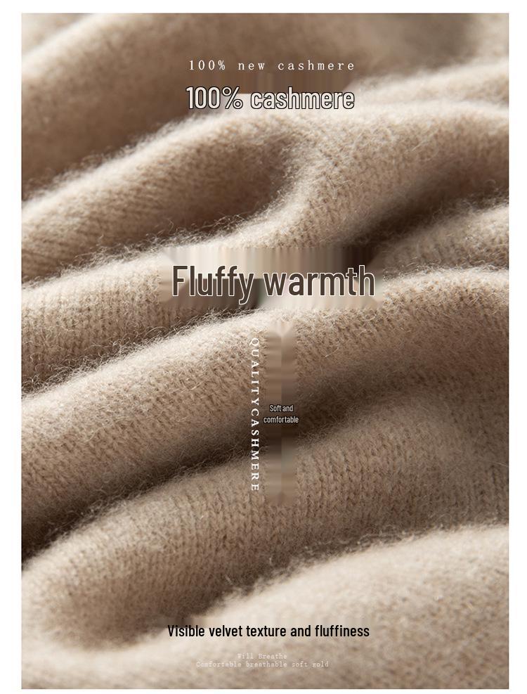 Men's Winter Business Casual Wool Sweater - Thick, Half High Neck, Loose Knit Pullover