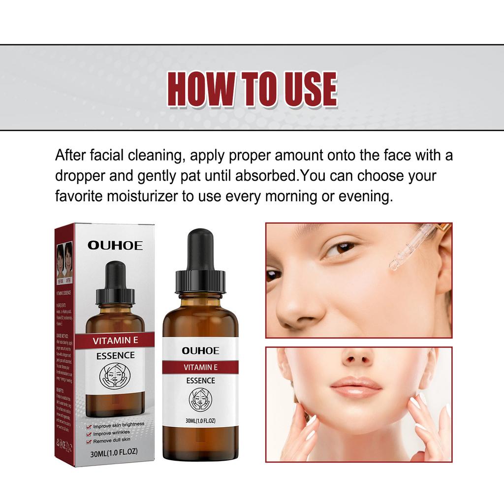 Vitamin E Facial Serum Reduce Fine Lines Brightening Tighten Moisturizing Remove Dullness Anti-Oxidation Repair Face Skin Care