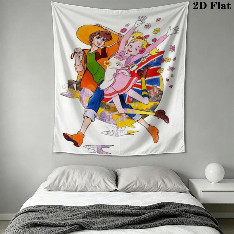 Hello! Sandybell Wall Tapestry Aesthetic Wall Hanging Printed Fabric Blanket Decorative Tapestries for Bedroom Living Room Home Decor