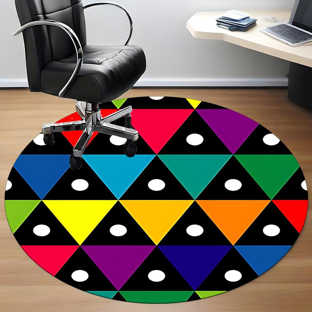 1pc Colorful Pattern Chair Carpet for Office, Non-slip, Soft and Durable Office Rug for Interior Decoration, Perfect for Office Yy260313032