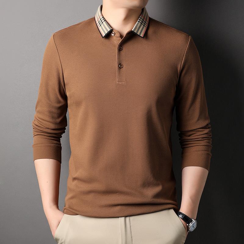Autumn New Men's Lapel Long-sleeved Polo Shirt Men's Business Fashion Casual