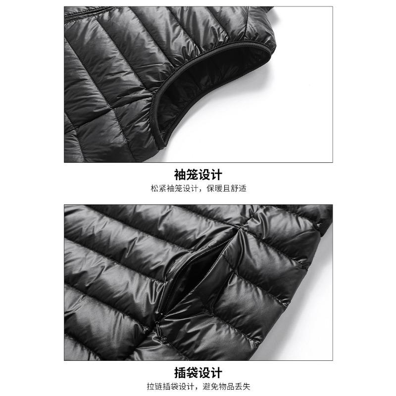 Heren Bordo Lichtgewicht Donsvest Opstaande Kraag Gekleed Mouwloos Warm Winter Gilet
