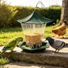 Pavilion Shape Garden Bird Food Tray Large Capacity Wild Feeding Station  Yard Decoration