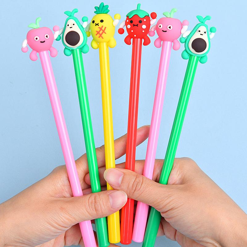48Pcs Cute Fruit Shape Gel Pen School Office Supplies Kawaii Prize Gift Writing Tools Holiday Gift Novelty Stationery Teacher Party Favors Back To Sch