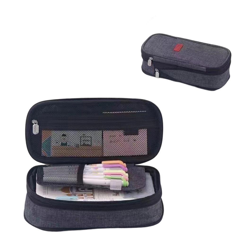 Pencil Case 600D Fabric Large Capacity Multi-Compartment Design for School