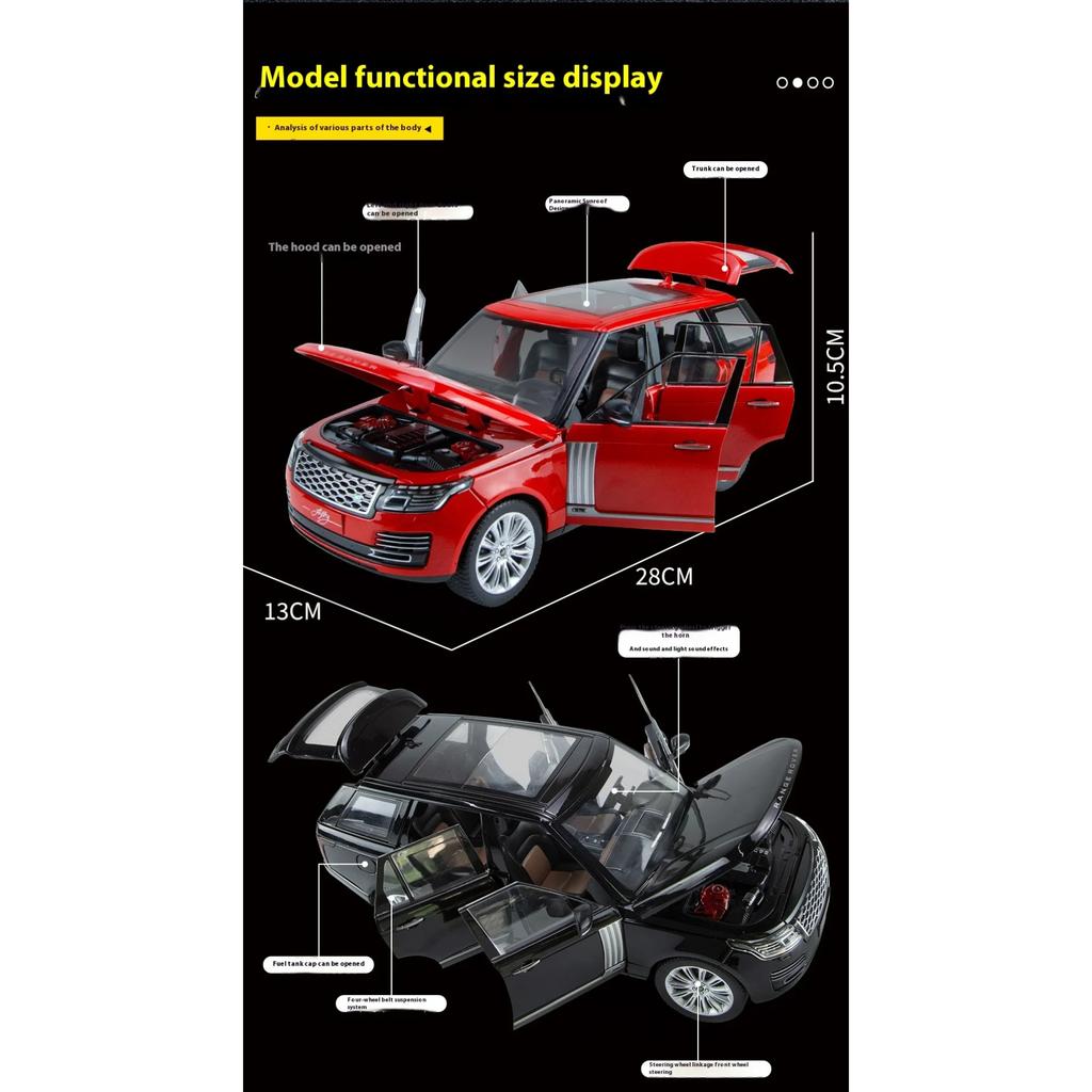 1/18 Land Rover Range Rover SUV Off-road Car Alloy Car Model Children's Boys Toy Car Gift Metal Car Ornaments Decoration