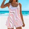 Women's Swimwear Tankini 2 Piece Swimsuit Colorful Flow  Pattern Vacation Bathing Suits