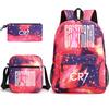Large Capacity Schoolbag with Shoulder Strap; Student Three-piece Pencil Case Set