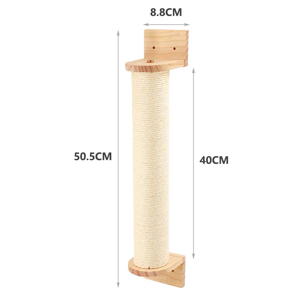 

1Pc Wall Mounted Cat Scratching Post Wall Pet Furniture Wooden Sisal Rope Kitten Scratcher Tree Thicker Columns for Large Cats as picture
