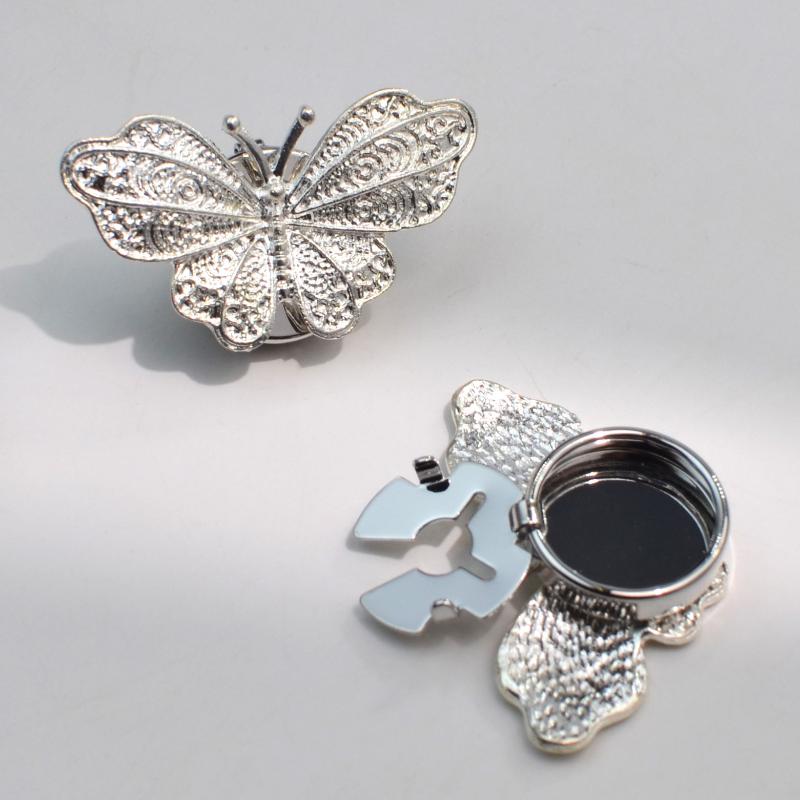 Butterfly Metal Shirt Cufflinks, Rhinestone Embellishments For Cuffs And Collar, And Rhinestone Button Covers