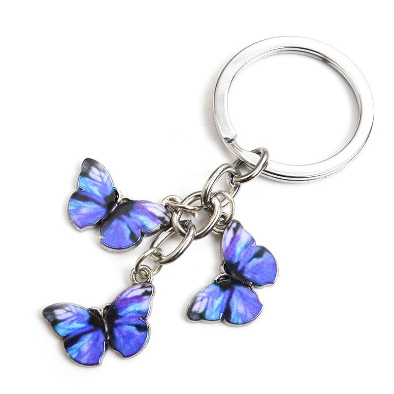 Colorful Enamel Butterfly Keychain Zinc Alloy Pendants Insects Craft Car Key Women Bag Accessories Jewelry Gifts Fashion Keyring