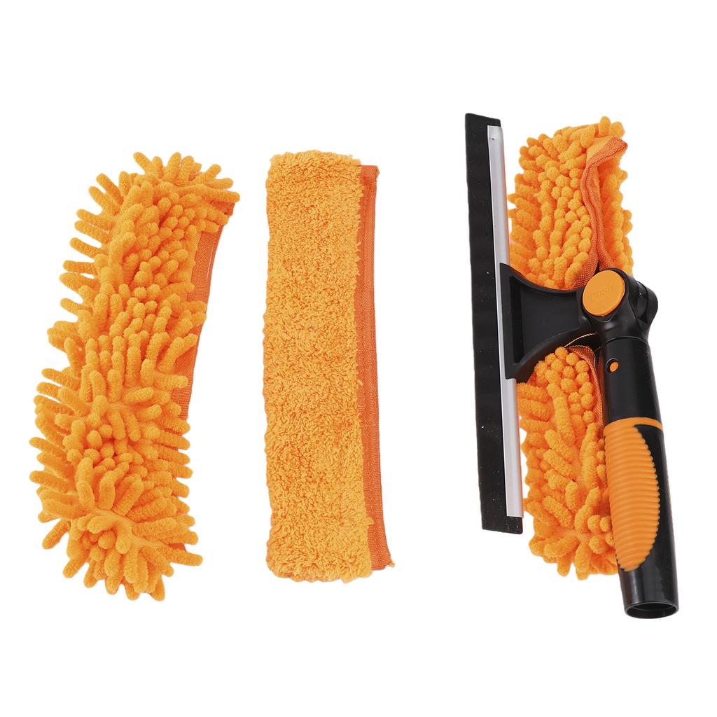 High Window Squeegee 2 in 1 Long Handle Glass Window Cleaner Tool Kit with Extension Pole for High Windows