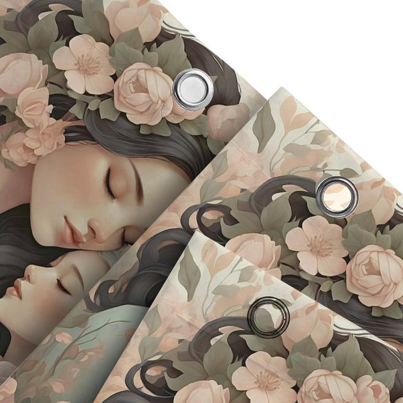 Floral Embrace Waterproof Shower Curtain