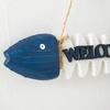 7 Inch Fish Skeleton Welcome Sign Mediterranean Beach Themed Wooden Fishbone Wall Art Vintage Hanging Fish Ornament for Home Bathroom Office Decor