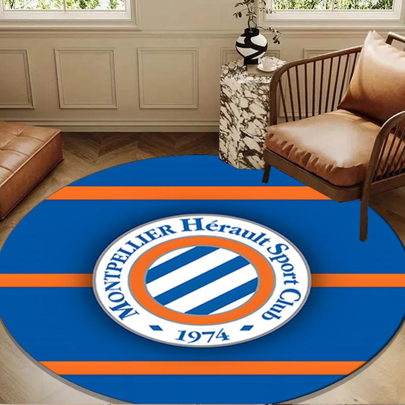 Montpellier Sc Crest Round mat Home Decor, Chair rug For livingroom,Bedroom, doormat home decor Birthday Gift Christmas Gifts