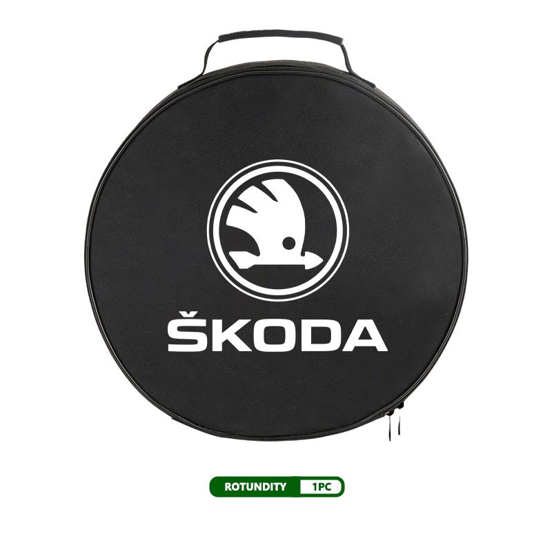 AES1 For Skoda Oxford Cloth Car Charge Cable Case Organiser Waterproof Charging Gun Storage Bag Kamiq Karoq Octavia 2 3 Rapid Scala