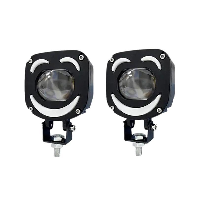 Motorcycle Headlight Auxiliary LED Fog Light Explorers Offroad Angel Eyes LED Light Driving Spotlights