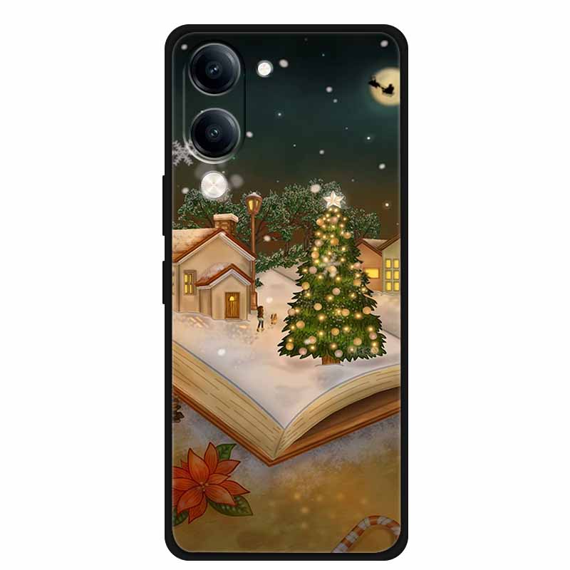 Christmas Case For Vivo Y04 Y04S Y37C Soft Silicone Phone Cover Funda For Vivo Y 04 04S 37C Black TPU Protective Bumper Casing